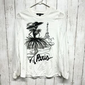 Love + Lace Sweater Womens S Beige Lovely Paris Themed Sequins Eiffel Tower